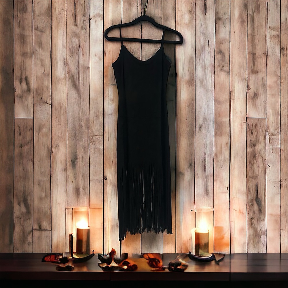 Fringed Suede Dress